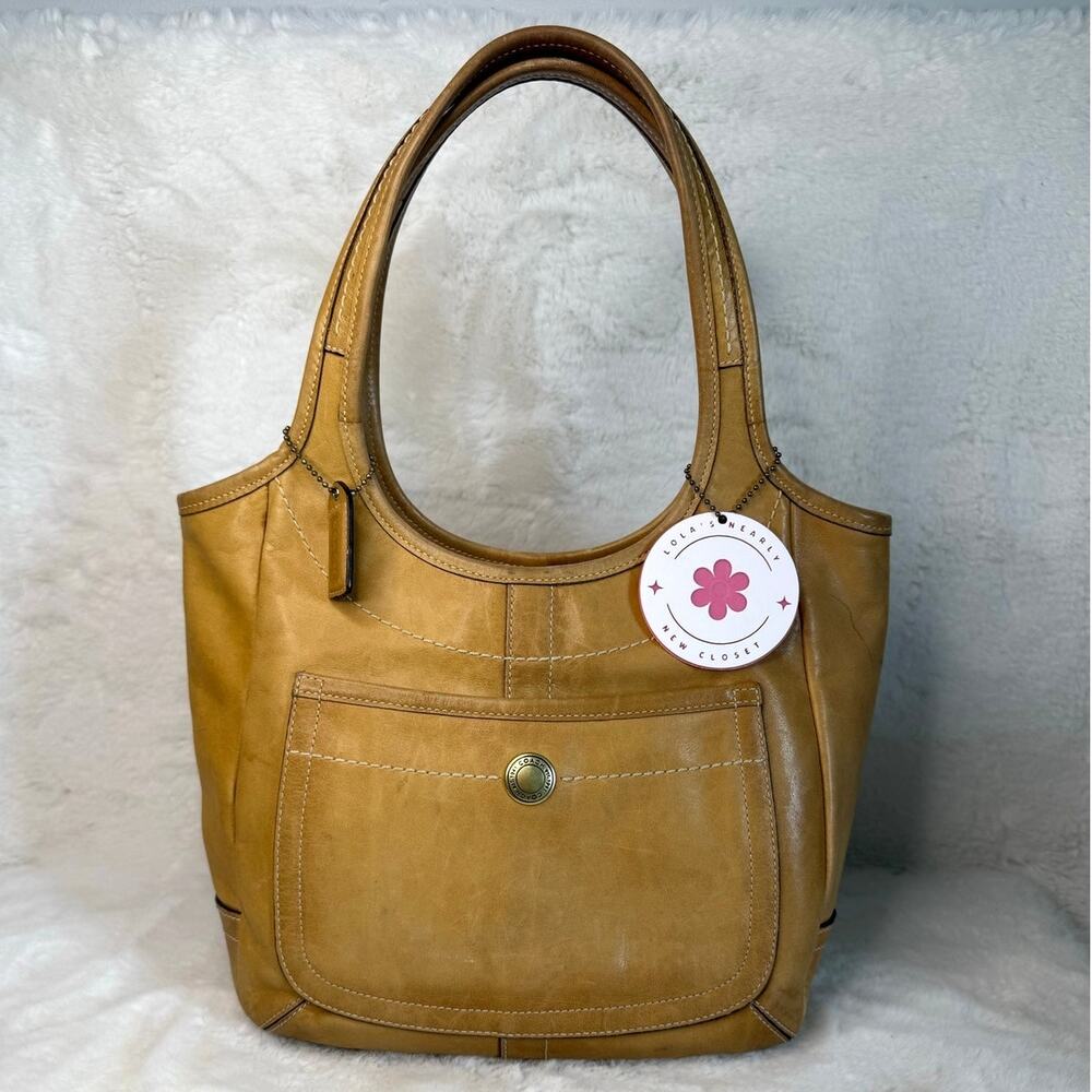 y2k Coach Legacy Tan Ergo Hobo Shoulder Bag - Picture 1 of 9